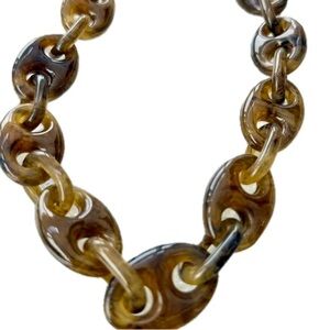 NWT ⚜️🤎⚜️ Piper K Stunning Brown Resin Chunky  Statement Necklace